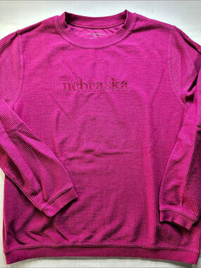 Boxercraft Nebraska Embroidered Sweatshirt in Pink Size Medium